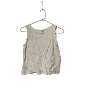 Eileen Fisher Women's Size Petite Small Square Neck Boxy Cropped Shirt Rayon